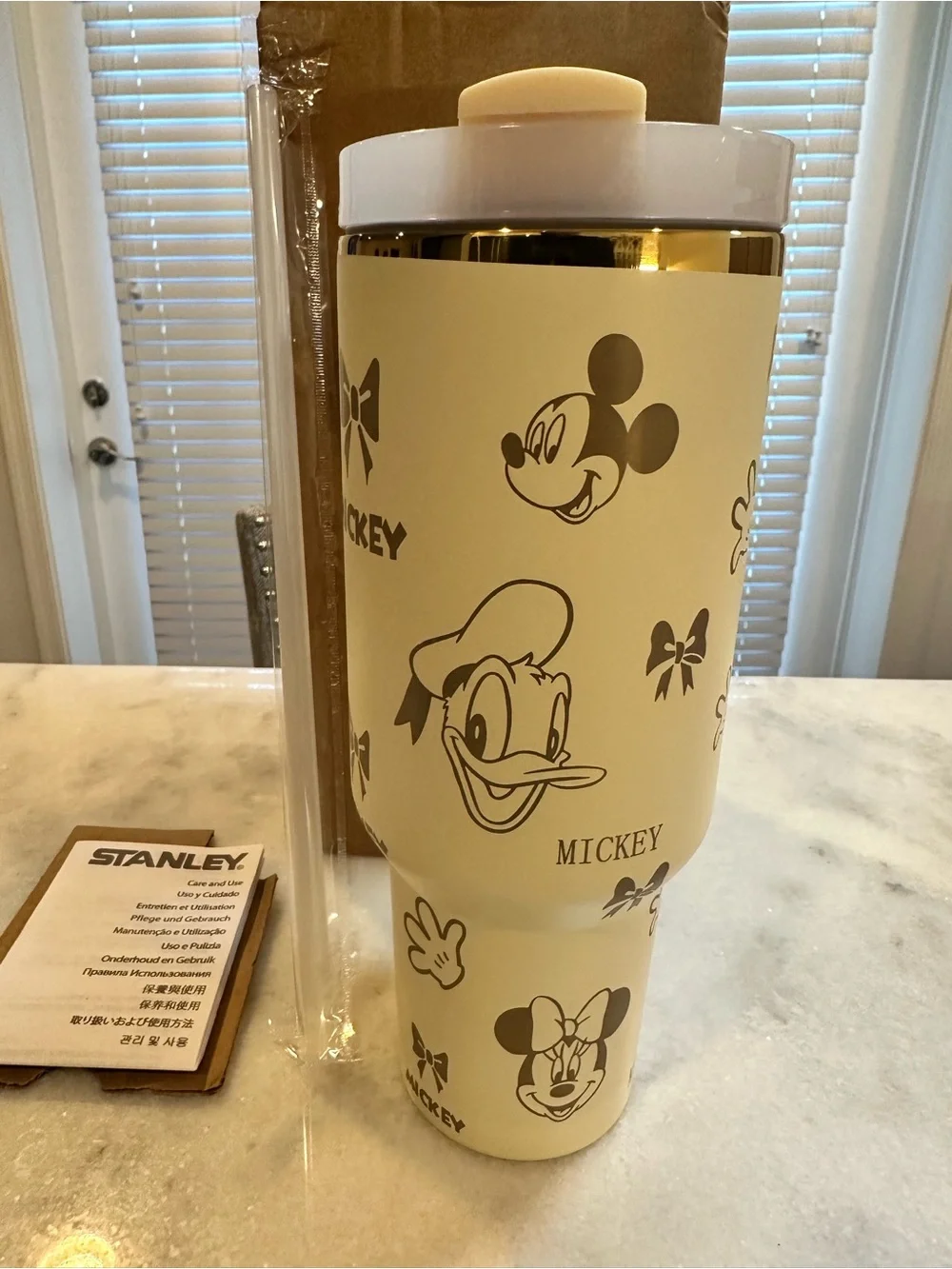Stanley Disney Mickey Mouse Cream & Gold Limited Edition 40oz Quencher Tumbler - Picture 5 of 11